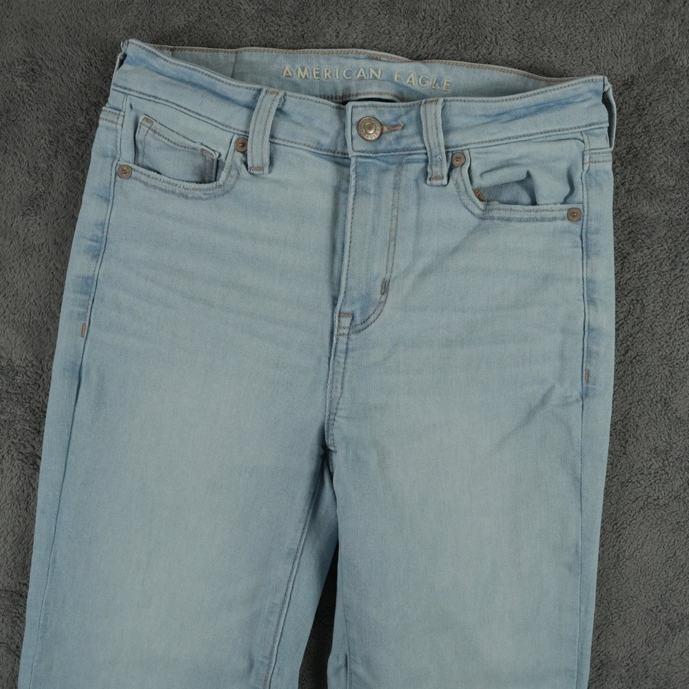 American Eagle Jeans Womens 0 Short Blue High Rise Kick Boot Crop Stretch
